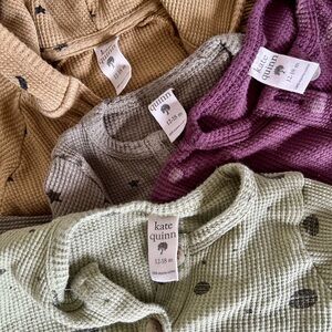 Kate Quinn Baby Waffle Knit Outfits, Twin boy girl - Set of Four